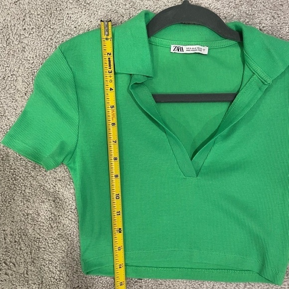Zara Green Cropped Shirt - Picture 7 of 8
